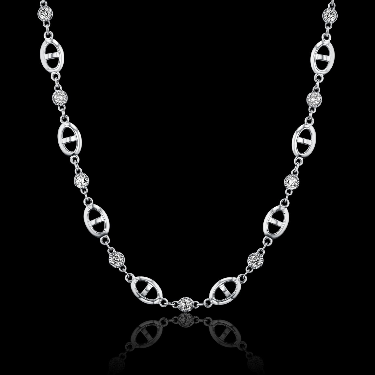 Equine Chain Necklace, Platinum