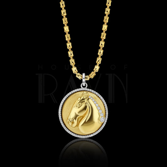 Equus Medallion with Diamond Halo