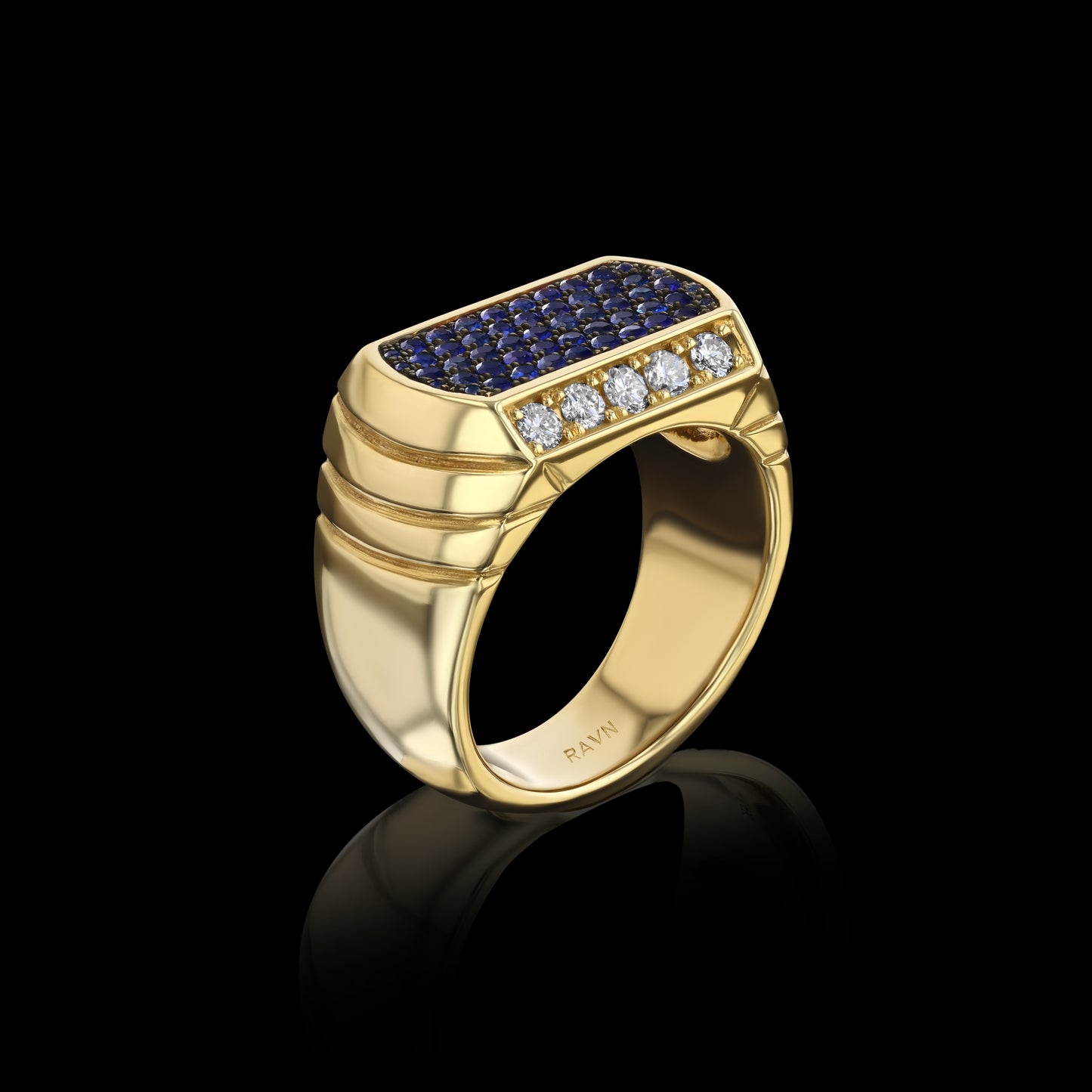Sapphire & Diamond Deco Ring