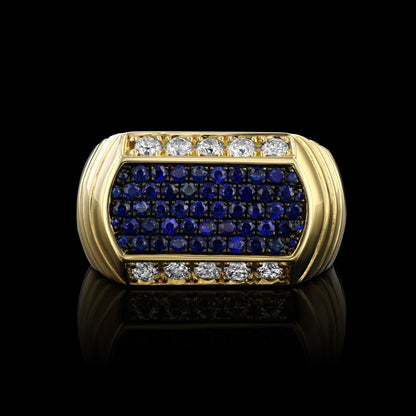 Sapphire & Diamond Deco Ring