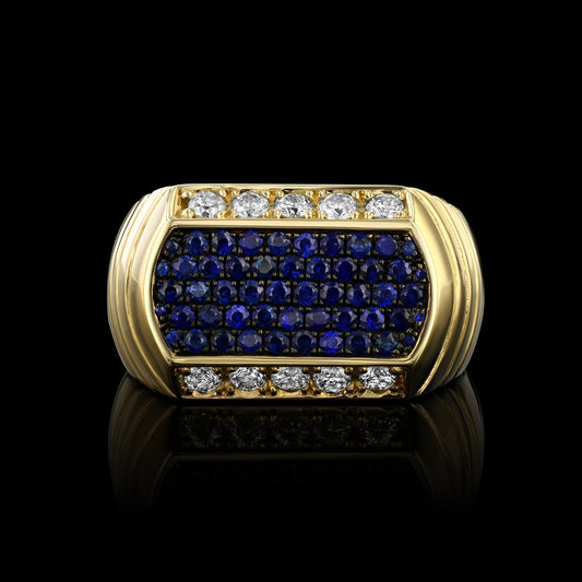 Sapphire & Diamond Deco Ring