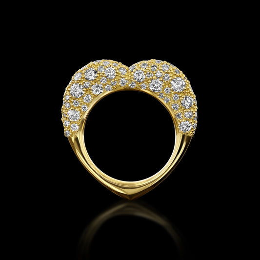 Open Heart Band with Diamonds