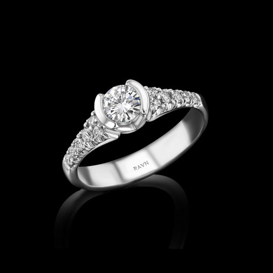 Half Bezel Classic Diamond Ring Design