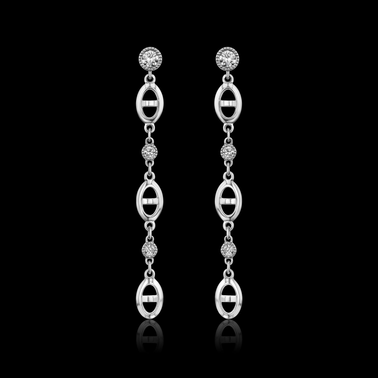Equine Chain Drop Earrings