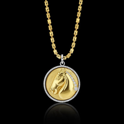 Equus Medallion with Diamond Halo