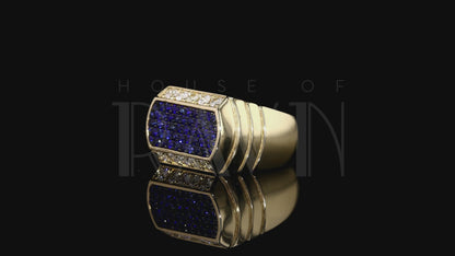 Sapphire & Diamond Deco Ring